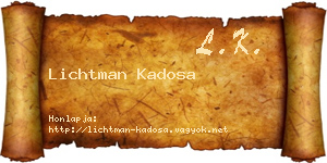 Lichtman Kadosa névjegykártya