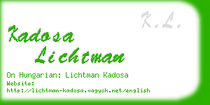 kadosa lichtman business card